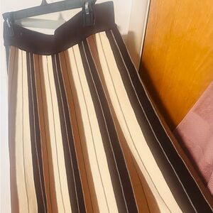 Striped Brown and Cream Women's Skirt
